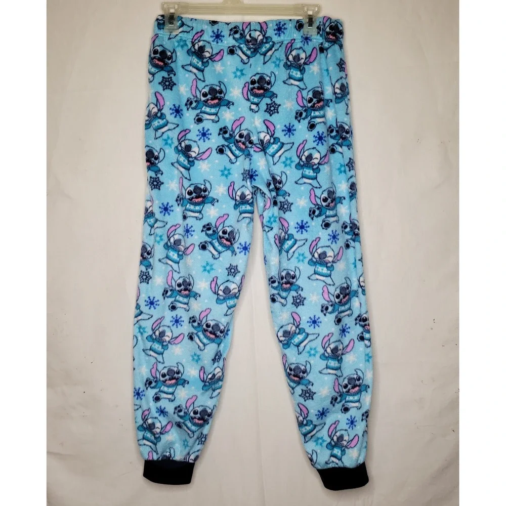 Disney Stitch Winter Snowflake Fleece Pajama Pants/Joggers - Picture 2 of 4